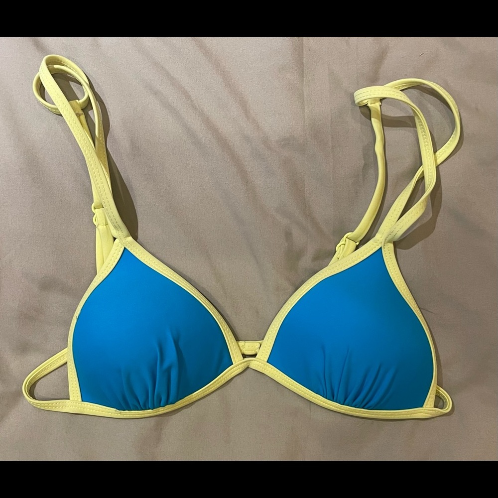 Neon triangle bikini top